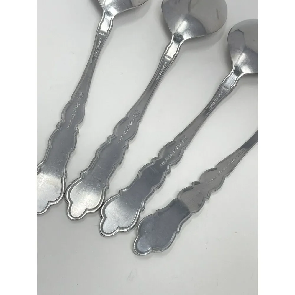 UNITED SILVER US17 Baker Hart & Stuart BST2 Dinner Place Spoons 7 3/8” Set Of 4